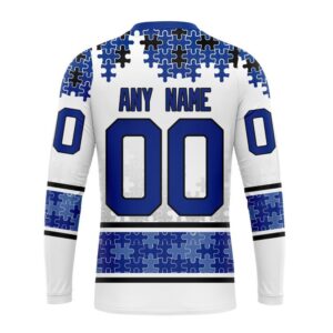 Personalized NHL St Louis Blues Crewneck Sweatshirt Special Autism Awareness Design With Home Jersey Style 2