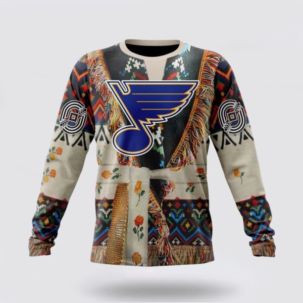 Personalized NHL St Louis Blues Crewneck Sweatshirt Specialized Special Native Costume Design Sweatshirt