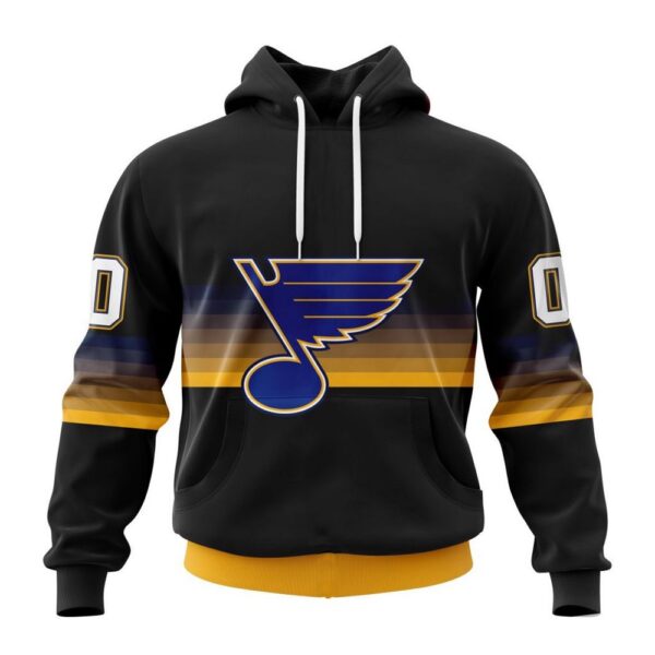 Personalized NHL St. Louis Blues Hoodie Special Black And Gradient Design Hoodie