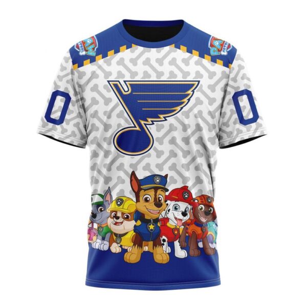 Personalized NHL St. Louis Blues T-Shirt Special PawPatrol Design T-Shirt