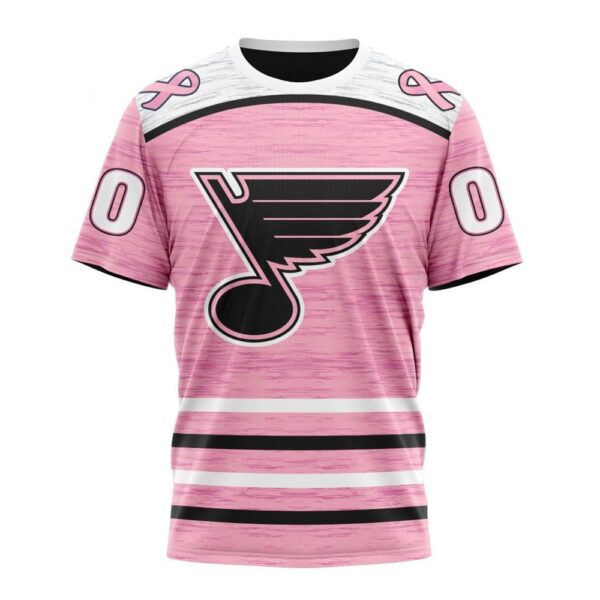 Personalized NHL St. Louis Blues T-Shirt Special Pink Fight Breast Cancer Design T-Shirt