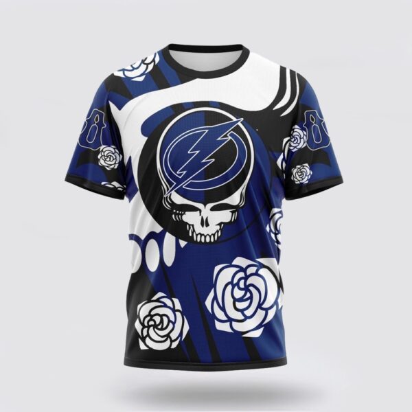 Personalized NHL Tampa Bay Lightning 3D T Shirt Special Grateful Dead Gathering Flowers Design T Shirt