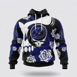 Personalized NHL Tampa Bay Lightning All Over Print Hoodie Special Grateful Dead Gathering Flowers Design Hoodie 1