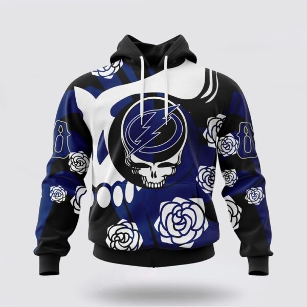 Personalized NHL Tampa Bay Lightning All Over Print Hoodie Special Grateful Dead Gathering Flowers Design Hoodie