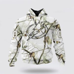 Personalized NHL Tampa Bay Lightning All Over Print Hoodie Special White Winter Hunting Camo Design Hoodie 1