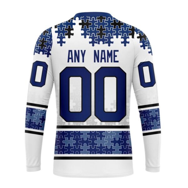 Personalized NHL Tampa Bay Lightning Crewneck Sweatshirt Special Autism Awareness Design With Home Jersey Style