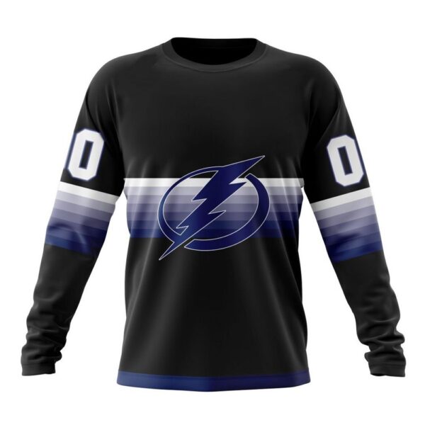 Personalized NHL Tampa Bay Lightning Crewneck Sweatshirt Special Black And Gradient Design