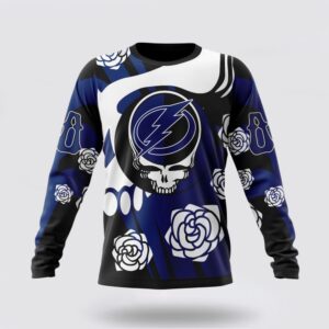 Personalized NHL Tampa Bay Lightning Crewneck Sweatshirt Special Grateful Dead Gathering Flowers Design Sweatshirt 1