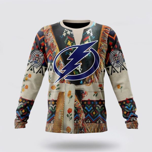 Personalized NHL Tampa Bay Lightning Crewneck Sweatshirt Specialized Special Native Costume Design Sweatshirt