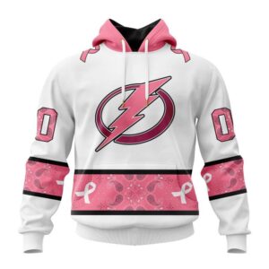 Personalized NHL Tampa Bay Lightning Hoodie In Classic Style With Paisley In October We Wear Pink Breast Cancer Hoodie 1