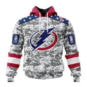 Personalized NHL Tampa Bay Lightning Hoodie Special Camo Design For Veterans Day Hoodie 1