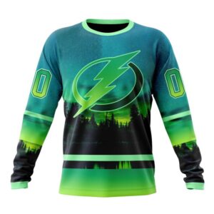 Personalized NHL Tampa Bay Lightning Special Crewneck Sweatshirt Design With Northern Light Full Printed Sweatshirt 1