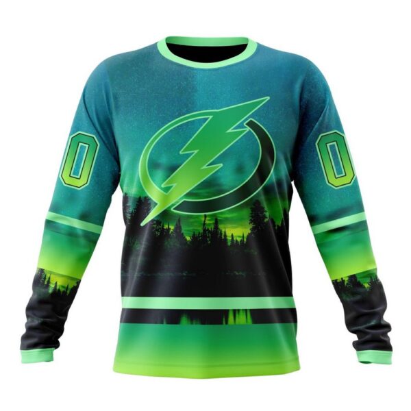 Personalized NHL Tampa Bay Lightning Special Crewneck Sweatshirt Design With Northern Light Full Printed Sweatshirt