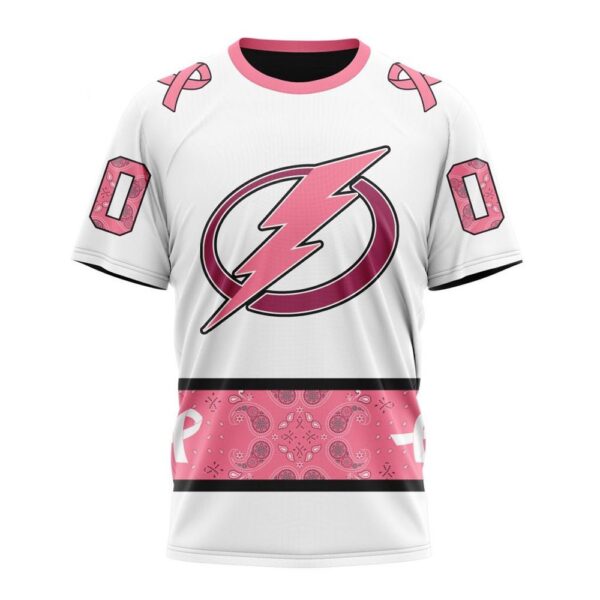 Personalized NHL Tampa Bay Lightning T-Shirt In Classic Style With Paisley In October We Wear Pink Breast Cancer T-Shirt