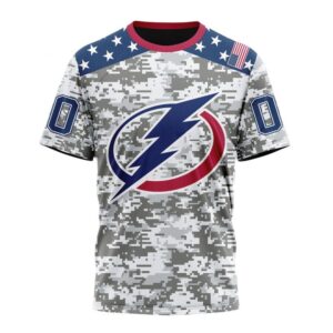 Personalized NHL Tampa Bay Lightning T Shirt Special Camo Design For Veterans Day T Shirt 1