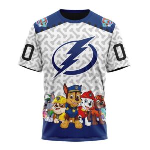 Personalized NHL Tampa Bay Lightning T Shirt Special PawPatrol Design T Shirt 1