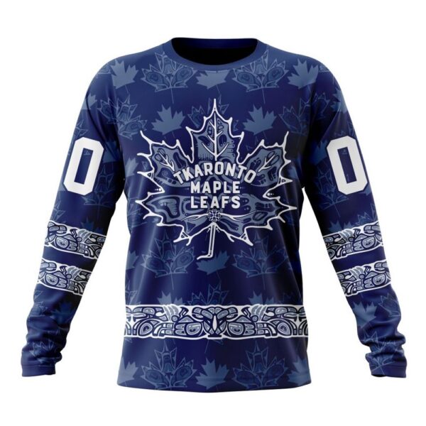 Personalized NHL Toronto Maple Leafs Crewneck Sweatshirt Design With Native Pattern Full Printed Sweatshirt