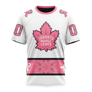 Personalized NHL Toronto Maple Leafs T Shirt In Classic Style With Paisley In October We Wear Pink Breast Cancer T Shirt 1
