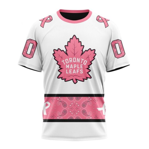 Personalized NHL Toronto Maple Leafs T-Shirt In Classic Style With Paisley In October We Wear Pink Breast Cancer T-Shirt