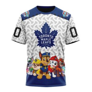 Personalized NHL Toronto Maple Leafs T Shirt Special PawPatrol Design T Shirt 1