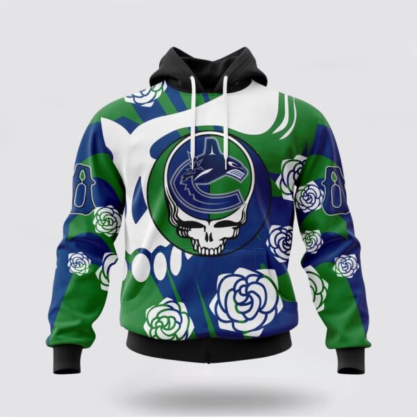 Personalized NHL Vancouver Canucks All Over Print Hoodie Special Grateful Dead Gathering Flowers Design Hoodie