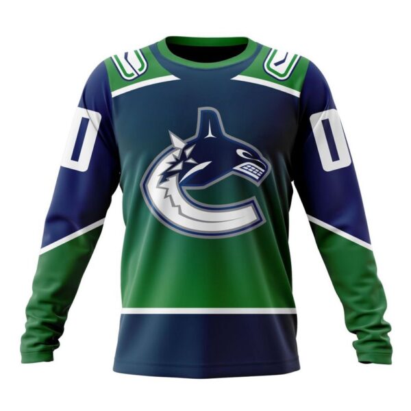 Personalized NHL Vancouver Canucks Crewneck Sweatshirt New Gradient Series Concept