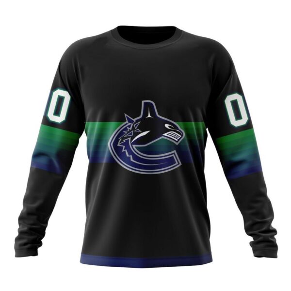 Personalized NHL Vancouver Canucks Crewneck Sweatshirt Special Black And Gradient Design