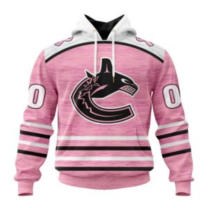 Personalized NHL Vancouver Canucks Hoodie Special Pink Fight Breast Cancer Design Hoodie 1