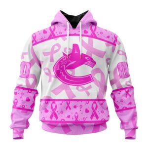 Personalized NHL Vancouver Canucks Hoodie Special Pink October Breast Cancer Awareness Month Hoodie 1