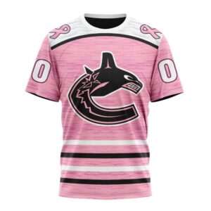 Personalized NHL Vancouver Canucks T Shirt Special Pink Fight Breast Cancer Design T Shirt 1