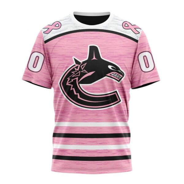 Personalized NHL Vancouver Canucks T-Shirt Special Pink Fight Breast Cancer Design T-Shirt