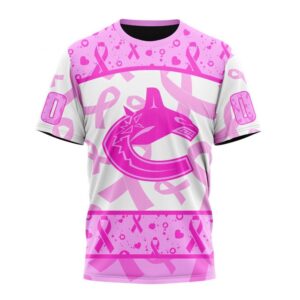 Personalized NHL Vancouver Canucks T Shirt Special Pink October Breast Cancer Awareness Month T Shirt 1