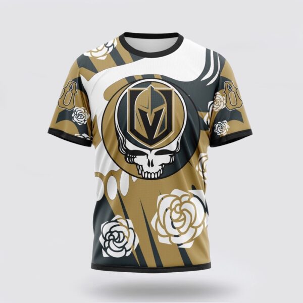 Personalized NHL Vegas Golden Knights 3D T Shirt Special Grateful Dead Gathering Flowers Design T Shirt