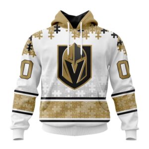 Personalized NHL Vegas Golden Knights All Over Print Hoodie Special Autism Awareness Design With Home Jersey Style Hoodie 1