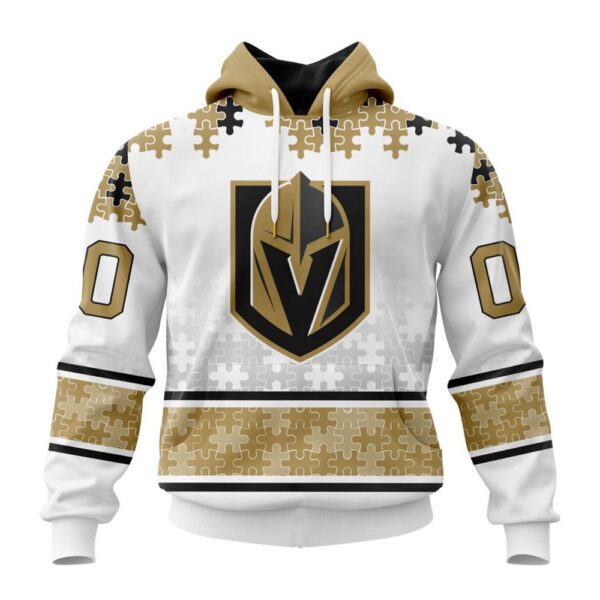 Personalized NHL Vegas Golden Knights All Over Print Hoodie Special Autism Awareness Design With Home Jersey Style Hoodie