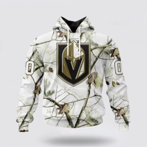 Personalized NHL Vegas Golden Knights All Over Print Hoodie Special White Winter Hunting Camo Design Hoodie 1
