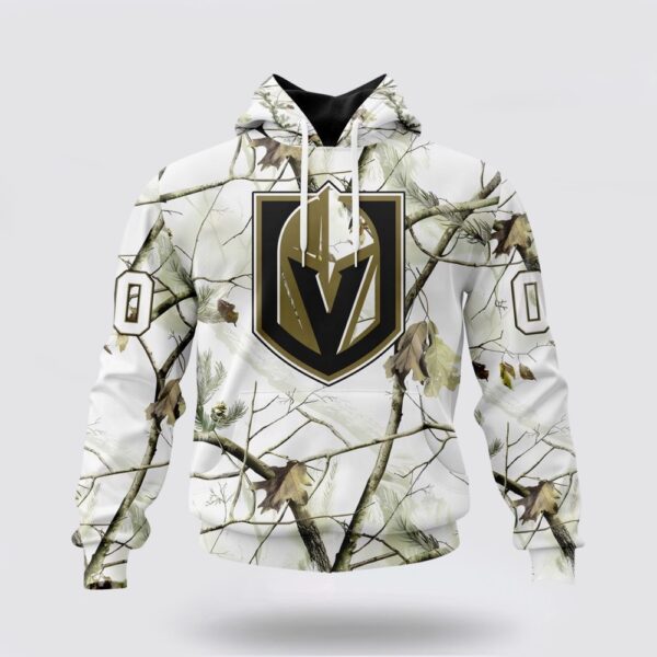 Personalized NHL Vegas Golden Knights All Over Print Hoodie Special White Winter Hunting Camo Design Hoodie