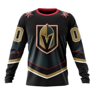 Personalized NHL Vegas Golden Knights Crewneck Sweatshirt New Gradient Series Concept 1