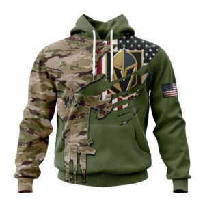 Personalized NHL Vegas Golden Knights Hoodie Special Camo Skull Design Hoodie 1