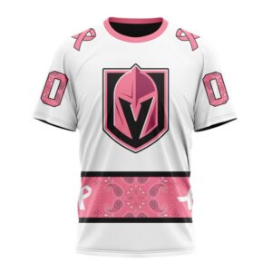 Personalized NHL Vegas Golden Knights T Shirt In Classic Style With Paisley In October We Wear Pink Breast Cancer T Shirt 1