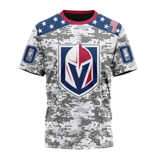 Personalized NHL Vegas Golden Knights T-Shirt Special Camo Design For Veterans Day T-Shirt