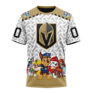 Personalized NHL Vegas Golden Knights T Shirt Special PawPatrol Design T Shirt 1