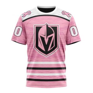 Personalized NHL Vegas Golden Knights T Shirt Special Pink Fight Breast Cancer Design T Shirt 1