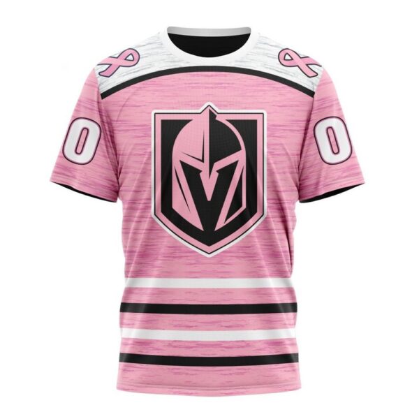 Personalized NHL Vegas Golden Knights T-Shirt Special Pink Fight Breast Cancer Design T-Shirt