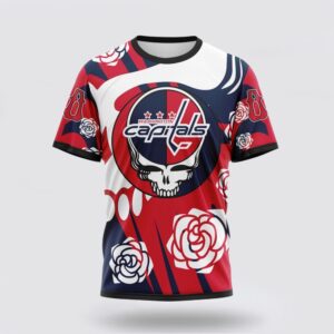 Personalized NHL Washington Capitals 3D T Shirt Special Grateful Dead Gathering Flowers Design T Shirt 1