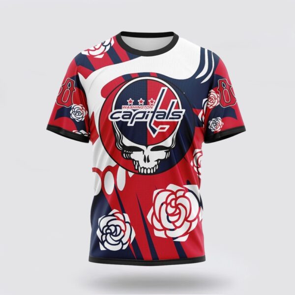 Personalized NHL Washington Capitals 3D T Shirt Special Grateful Dead Gathering Flowers Design T Shirt