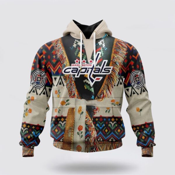 Personalized NHL Washington Capitals All Over Print Hoodie Special Native Costume Design Hoodie