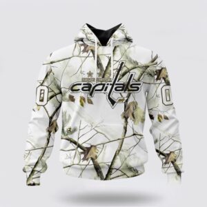 Personalized NHL Washington Capitals All Over Print Hoodie Special White Winter Hunting Camo Design Hoodie 1