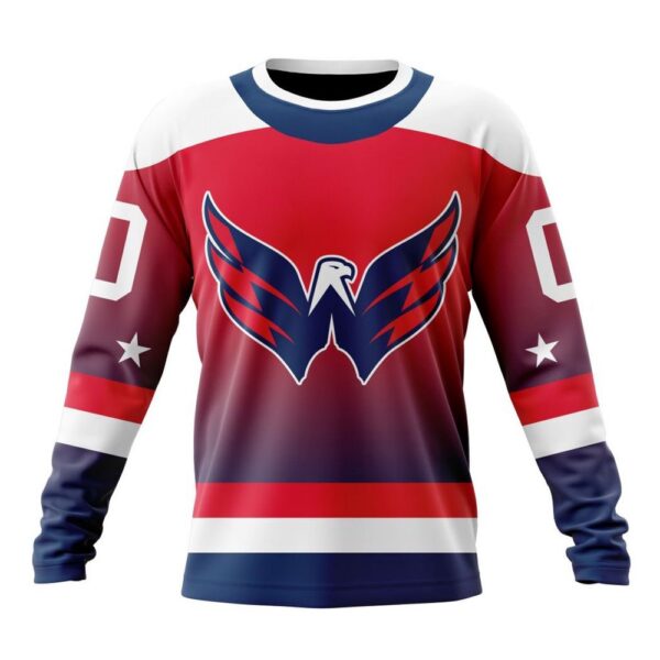 Personalized NHL Washington Capitals Crewneck Sweatshirt New Gradient Series Concept