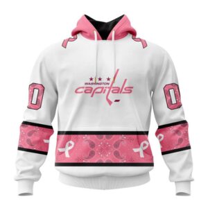 Personalized NHL Washington Capitals Hoodie In Classic Style With Paisley In October We Wear Pink Breast Cancer Hoodie 1